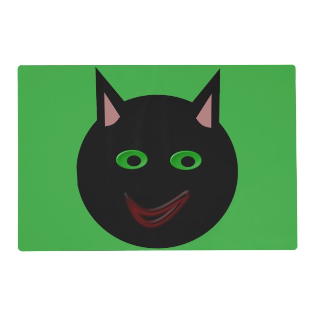 Halloween Black Cat Custom Placemat (Front)