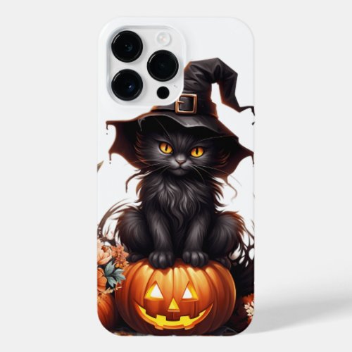 Halloween Black Cat Cute Witch Kitten Pumpkin Fall iPhone 14 Pro Max Case