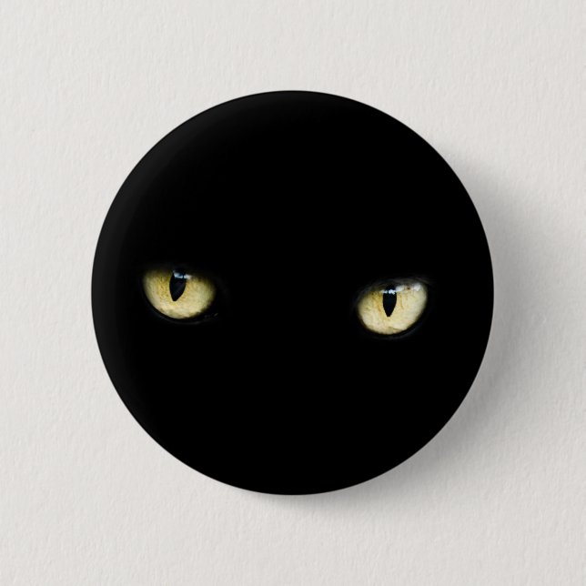 Halloween Black Cat Eyes Button (Front)