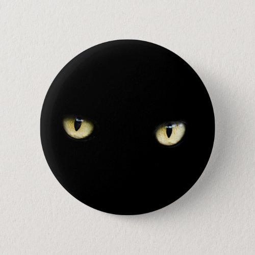 Halloween Black Cat Eyes Button