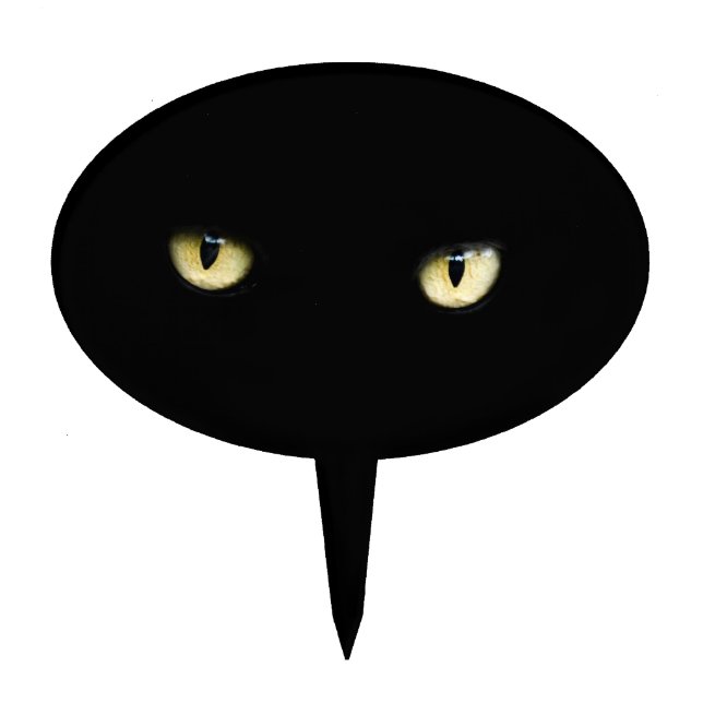 Halloween Black Cat Eyes Cake Topper (Front)