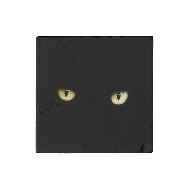 Halloween Black Cat Eyes Marble Magnet (Front)