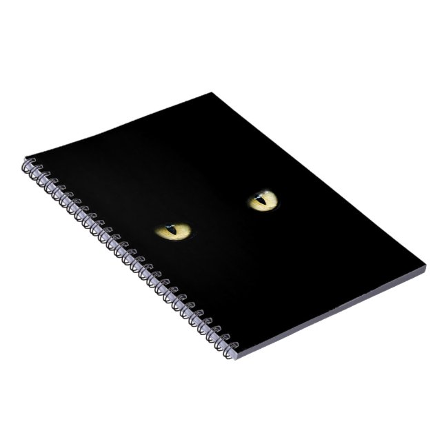 Halloween Black Cat Eyes Notebook (Right Side)