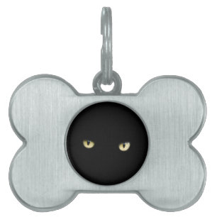 Halloween Black Cat Eyes Pet Tag