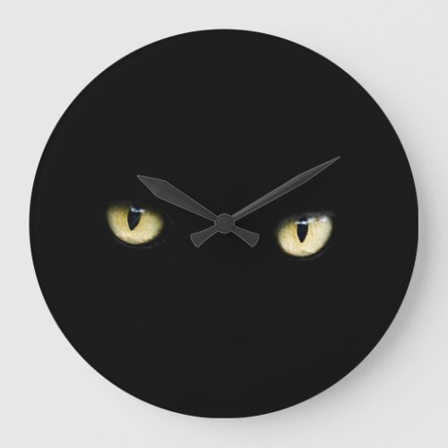 Halloween Black Cat Eyes Wall Clock