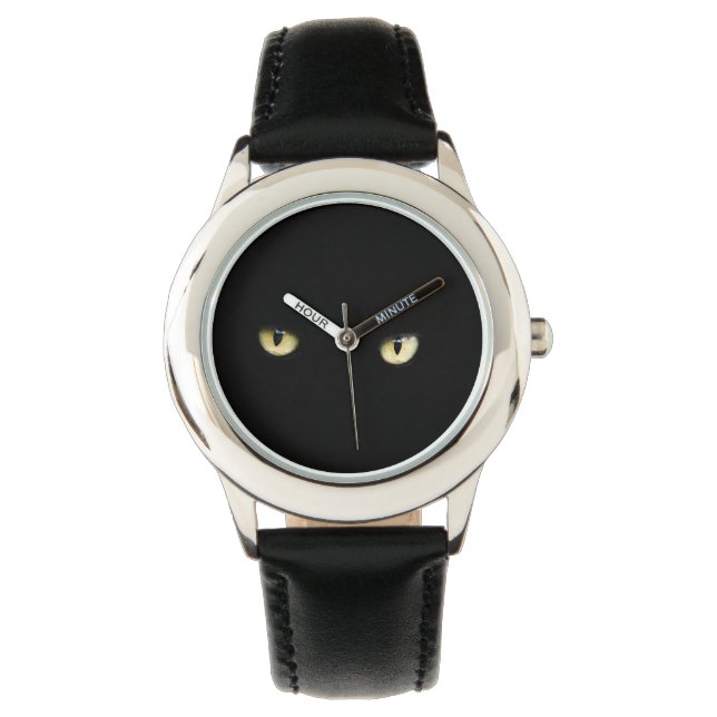 Halloween Black Cat Eyes Wrist Watch (Front)