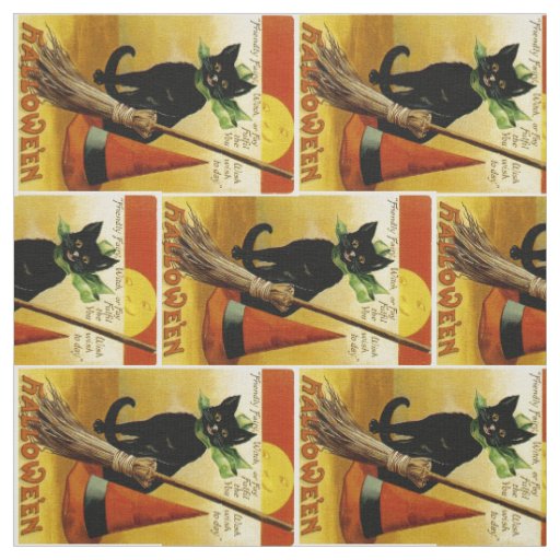 Halloween Black Cat Fabric