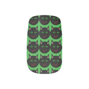 Halloween Black Cat False Nails Minx Nail Wraps