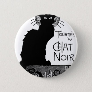 Halloween Black Cat French Words Chat Noir Text Button