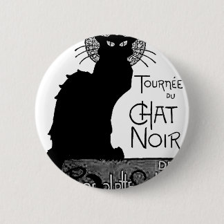 Halloween Black Cat French Words Chat Noir Text Button