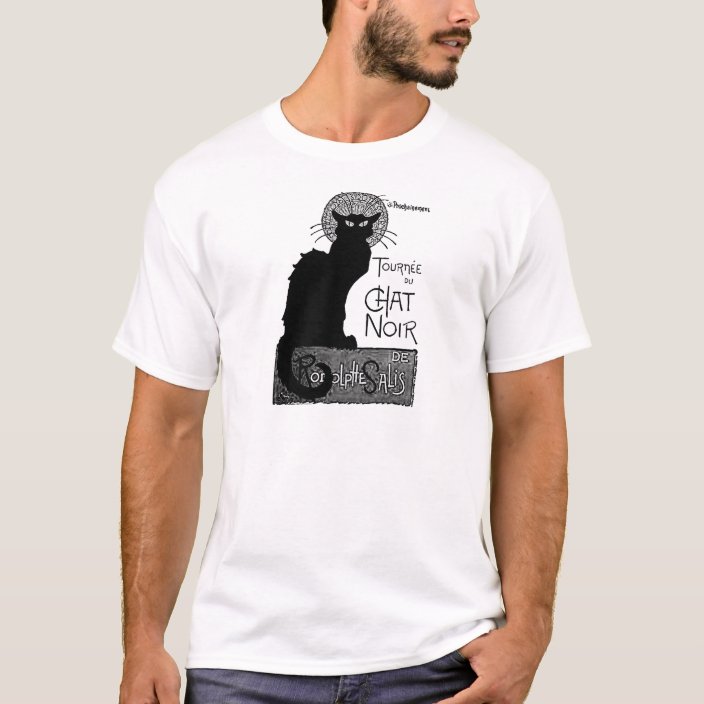 Halloween Black Cat French Words Chat Noir Text T Shirt Zazzle Com