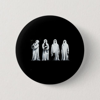 Halloween Black Cat Ghost Spooky Season Cat Women Button