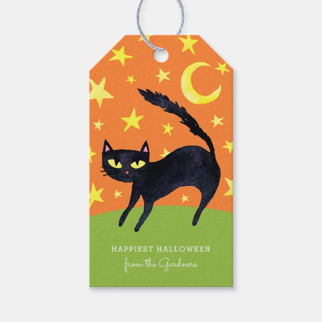 Halloween Black Cat Gift Tags