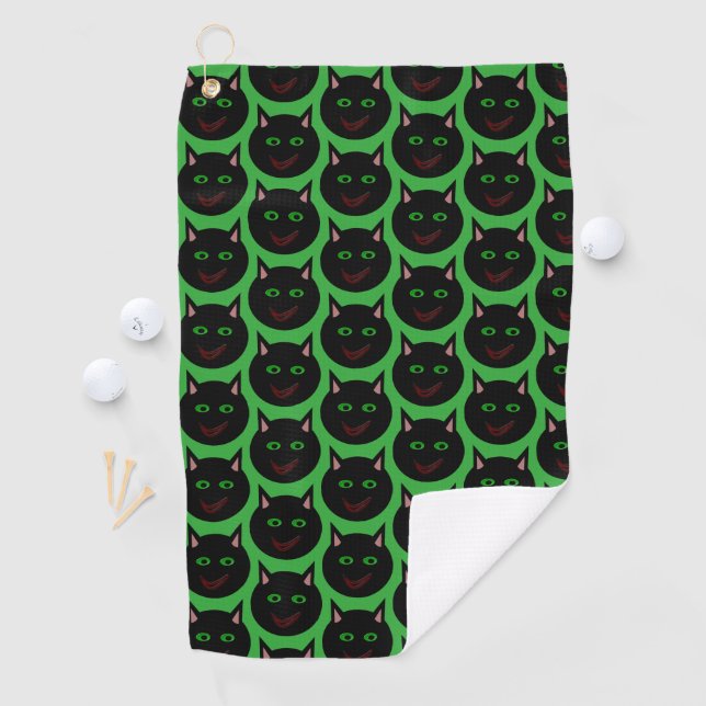 Halloween Black Cat Golf Towel (InSitu)
