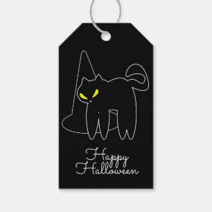 Halloween Black Cat Hat Trick or Treat Candy Gift Tags