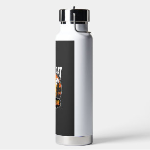 Halloween Black Cat Haunted House Moon Design Water Bottle