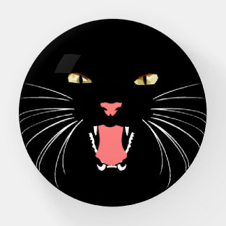 Halloween Black Cat Hissing Fun Paperweight