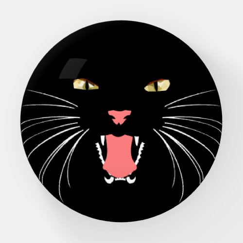 Halloween Black Cat Hissing Fun Paperweight