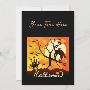 Halloween Black Cat Holiday Card