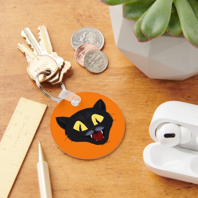 Halloween Black Cat Keychain (Desk)