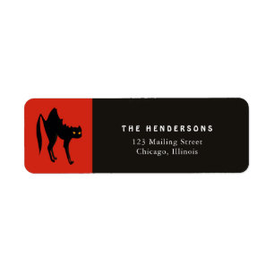 Halloween Black Cat Label