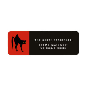 Halloween Black Cat Label