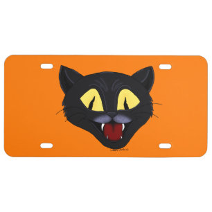 Halloween Black Cat License Plate
