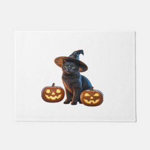 Halloween Black Cat Magic Classic T-Shirt Doormat