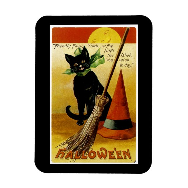 Halloween Black Cat Magnet (Vertical)