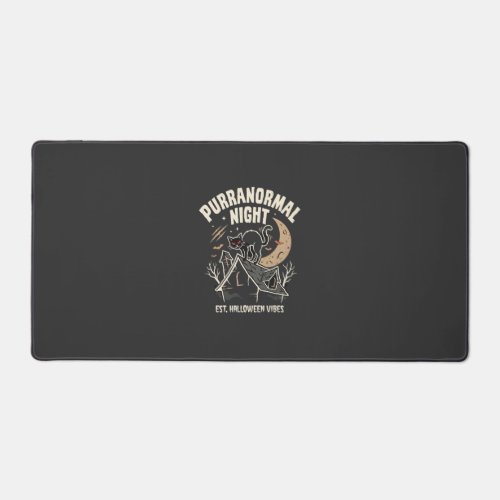 Halloween Black Cat Moon (2) Desk Mat