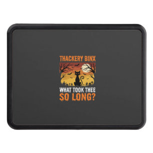 Halloween Black Cat Moon Graveyard Quote Design Hitch Cover