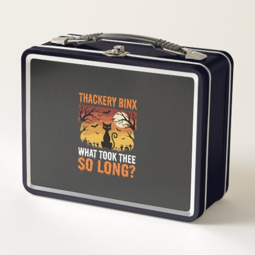 Halloween Black Cat Moon Graveyard Quote Design Metal Lunch Box