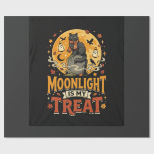 Halloween Black Cat Moon Magic Wrapping Paper