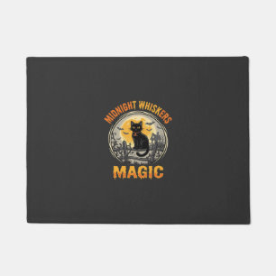 Halloween Black Cat Moonlight Magic Doormat
