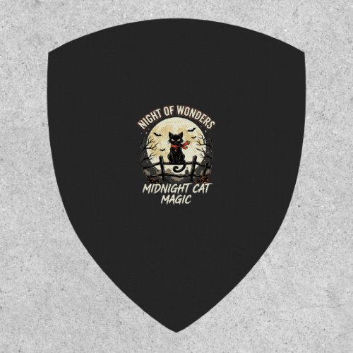 Halloween Black Cat Moonlight Patch