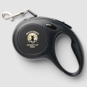 Halloween Black Cat Moonlight Retractable Pet Leash