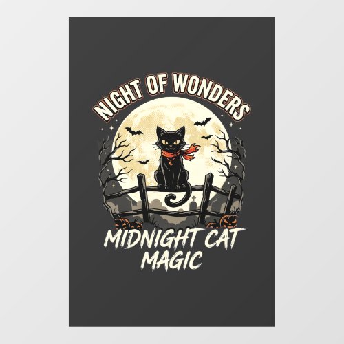 Halloween Black Cat Moonlight Window Cling