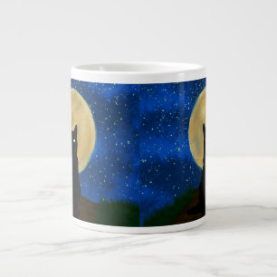 Halloween Black Cat Moonlit Silhouette Giant Coffee Mug