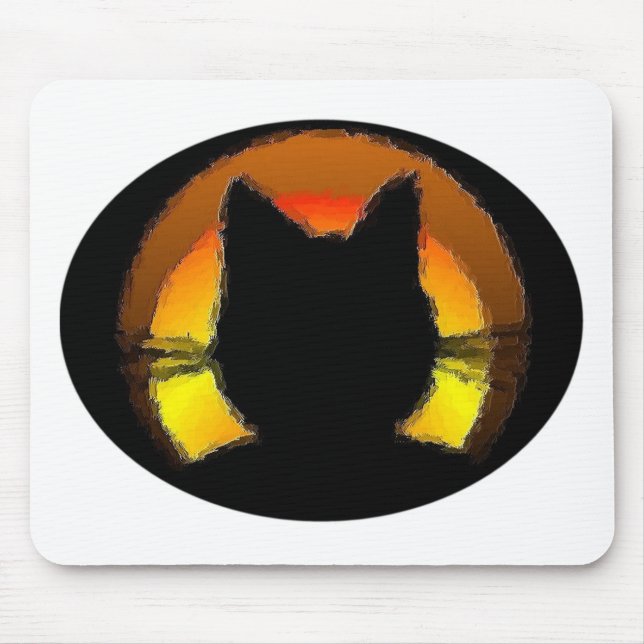 Halloween Black Cat Mouse Pad (Front)