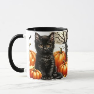 Halloween Black Cat Mug