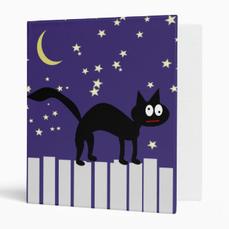Halloween Black Cat on Fence Binder