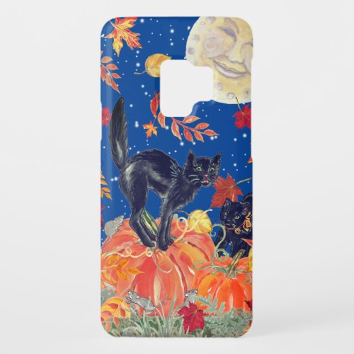 Halloween Black Cat Orange Pumpkin Fall Night Moon Case_Mate Samsung Galaxy S9 Case