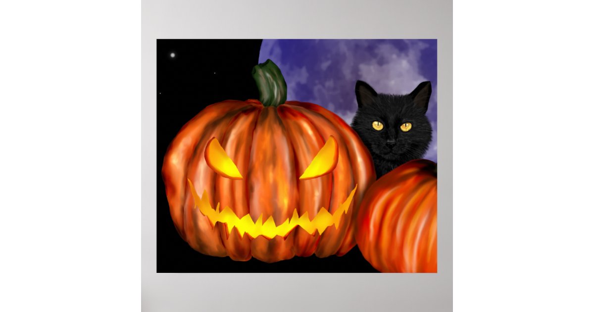 Halloween Throw Pillow Cover Gothic Ghost Pumpkin Black Cat Trick