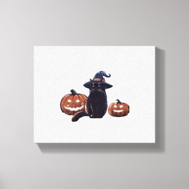 Halloween black cat Oversized T-Shirt Canvas Print (Front)