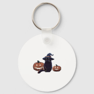 Halloween black cat Oversized T-Shirt Keychain