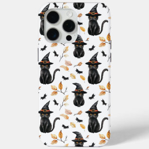 Halloween Black Cat Pattern - Witchy Cat iPhone 15 Pro Max Case