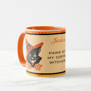 Halloween Black Cat - Paws Off My Coffee Witches Mug