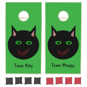 Halloween Black Cat Personalized Cornhole Set