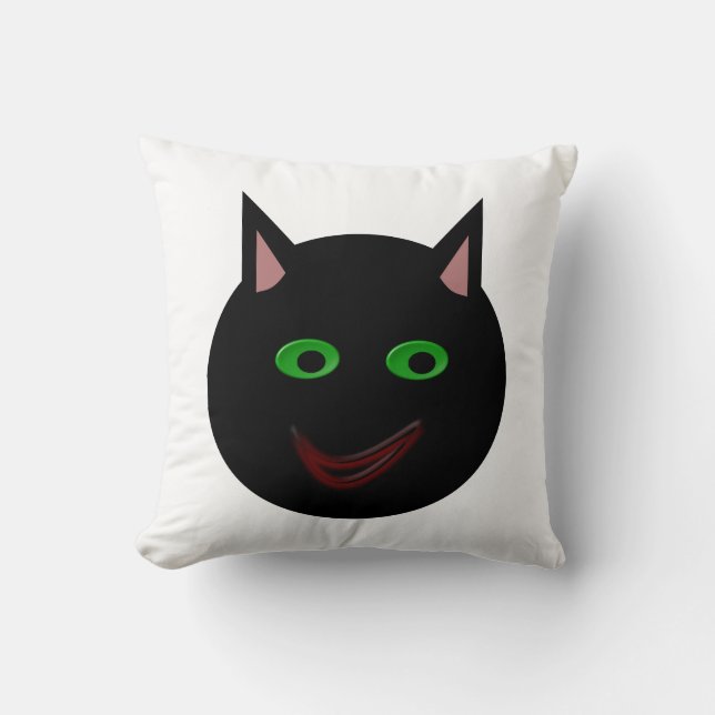 Halloween Black Cat Pillow (Front)