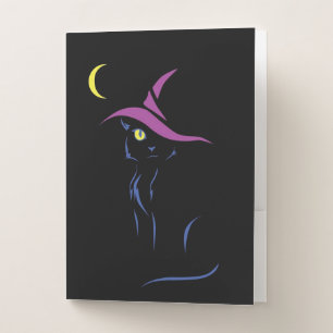 Halloween Black Cat Pocket Folder